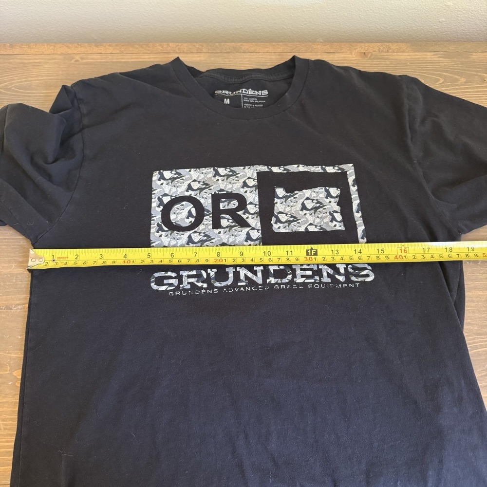 Grundens Men's Medium Black Oregon Fishing Shirt Sleeve Tee T-Shirt Crewneck - Picture 5 of 6